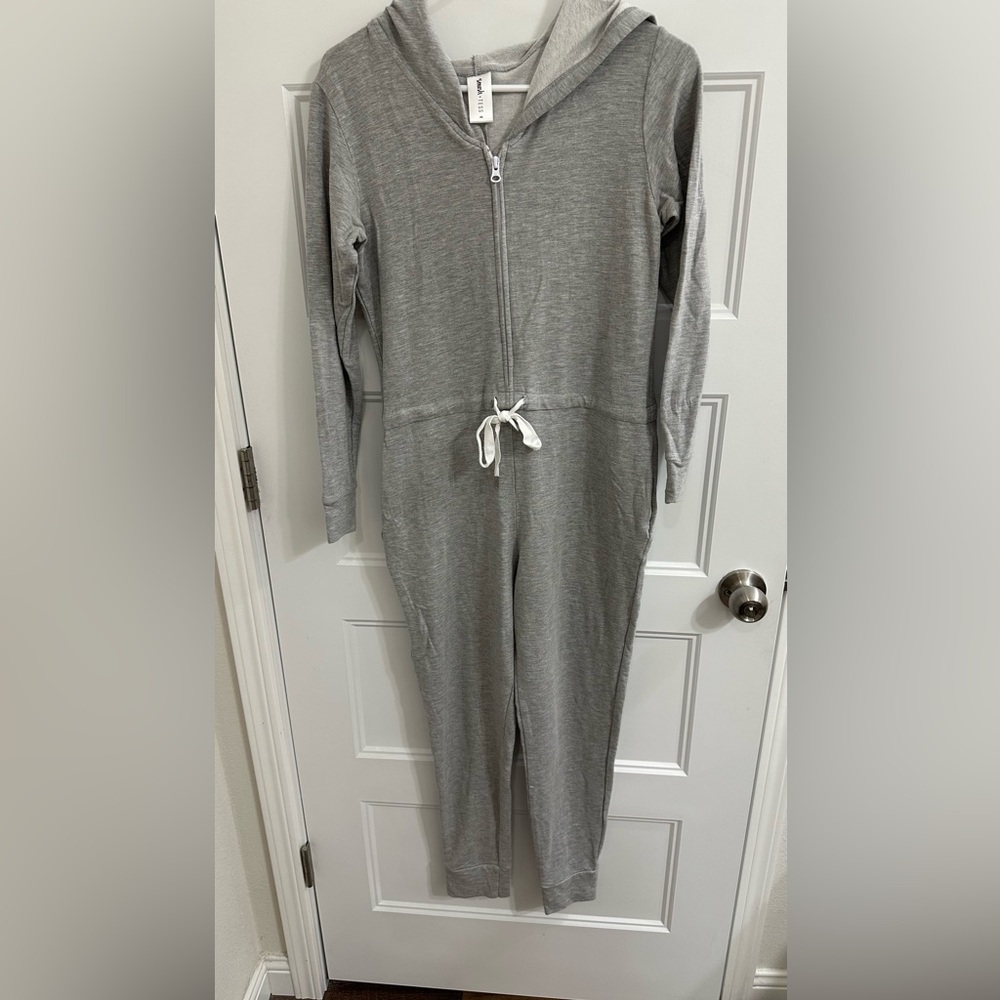 Gray Hooded Jumpsuit